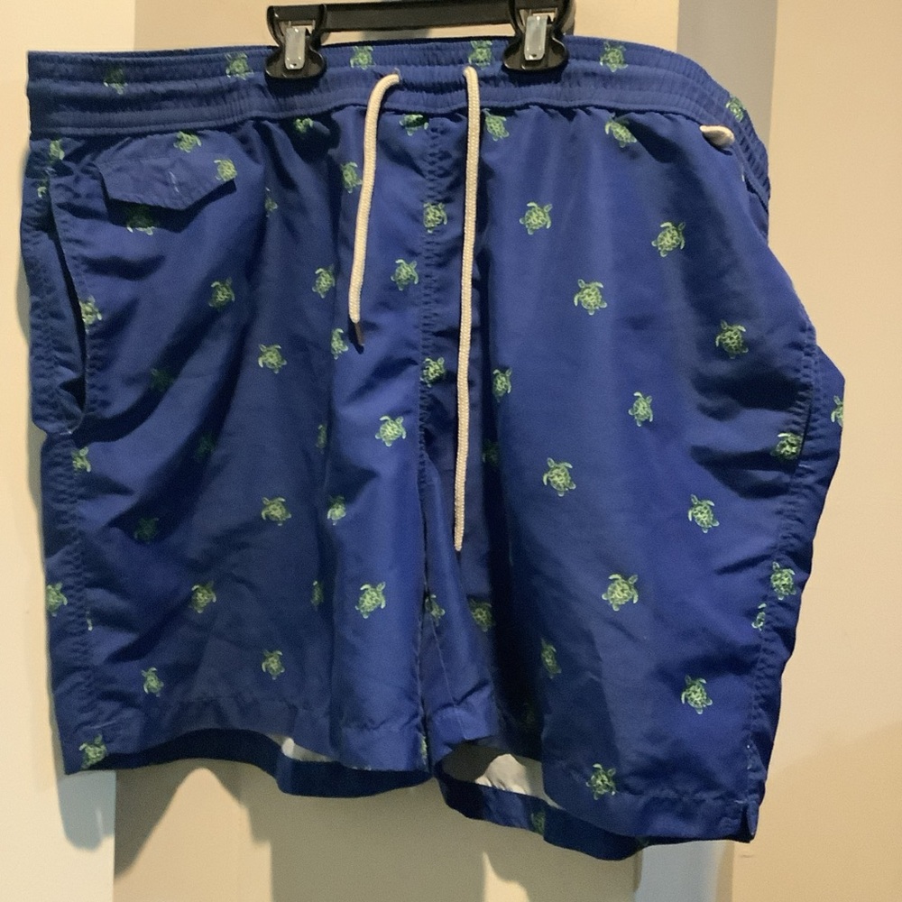 Men Polo Ralph Lauren Swim trunks with green turtles Size XXL Preloved